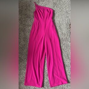 Pink one shoulder jumpsuit